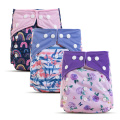 3pcs/set Cloth Diaper Pocket 2020 New Washable &Reusable Baby Nappy Print Adjustable Baby Diaper For 0-4 Years Baby