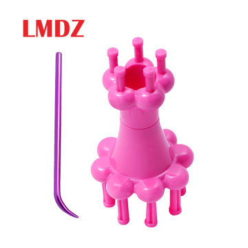 LMDZ Plastic Double Head French Yarn Wool Rope Knit Knitter Knitting Doll Craft Spool Loom With Crochet Hook Knitter Loom Maker