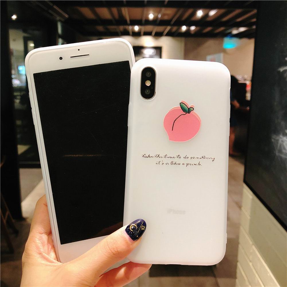 Fresh Simple Peach Pattern Soft TPU Mobile Phone Case Compatible With iPhone