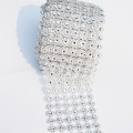 Sliver Sunflower Diamond Mesh 10Yard 6rows Rhinestone Ribbon Bling Crystal Wedding Decoration Cake Candle Decoration