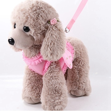 Small Dog Pet Harness and Leash Set Puppy Cat Vest Harness Collar Cute Angel Wing Princess Pet Dog Harness Leashes