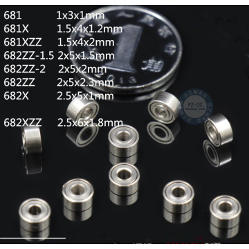 10pcs 681 681X 681XZZ 682ZZ 682X 682XZZ Mini Bearing Ball Bearing For Toy Jewelry Watch Ring Miniature Model Bearing Metal