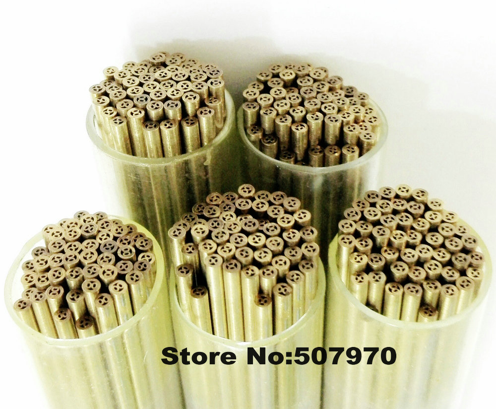 Brass Drill Electrode Tube Multi 4 Holes OD1.5*400mm Length for EDM Drilling Machine