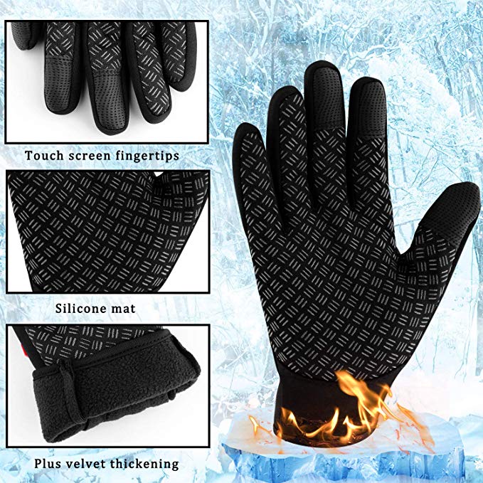 Waterproof Winter Warm Gloves Men Ski Gloves Snowboard Gloves Motorcycle Riding Winter Touch Screen Snow Windstopper Snow Gloves