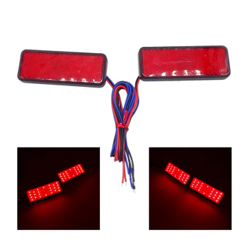 2Pcs Motorcycle Tail Brake Turn Signal Light 24LED Rectangle Car Lamp For Jeep Trailer Reflectors Truck Side Warning Stop Lights