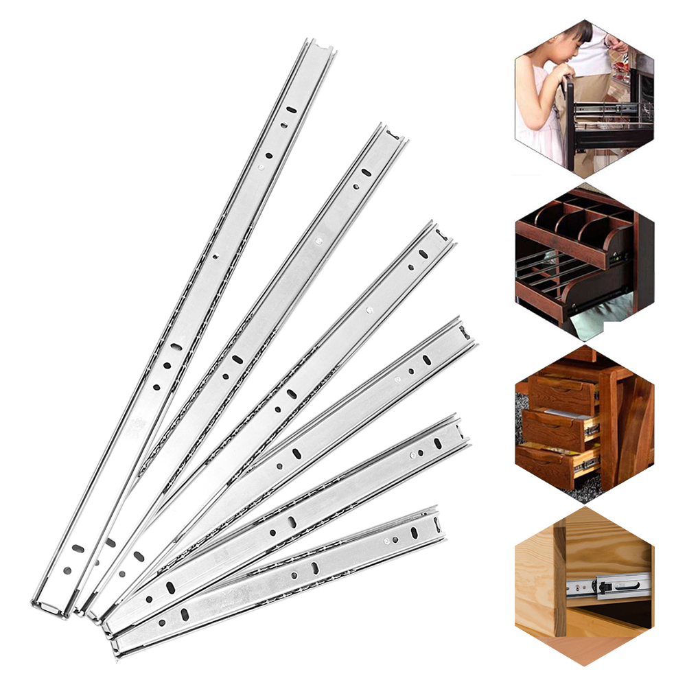 Drawer Slides Micro Guide Steel Ball 2 Sections 27 Wide Steel Ball 2 Fold Ball Slide Cabinets Drawer Steel Ball Cabinet Slides