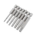 7Pcs Star Drill Bits Screwdriver Magnetic 1/4" Hex Shank Hand Tools Five-pointed Star Bore T10-T40