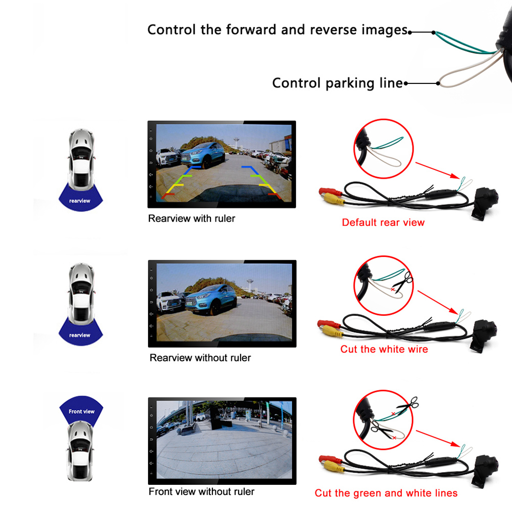 HD1296*1080P 180 Degree CCD Fisheye Lens Starlight Night Vision Vehicle Front / Rear View Camera Car Reverse Camera