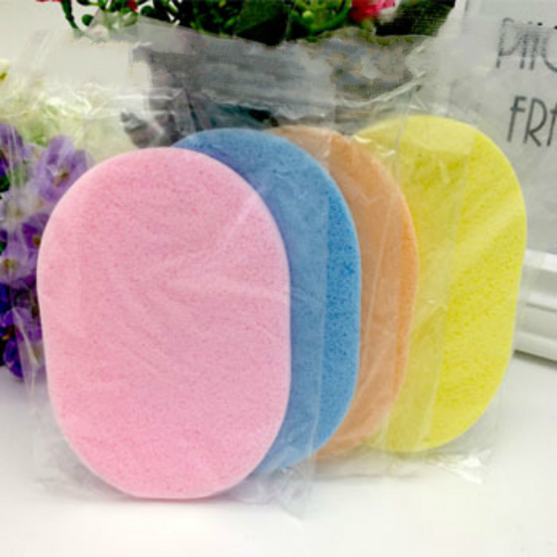 1pc Face Washing Product Natural Sponge Wash Cleansing Elliptical Sponge Beauty Makeup Tools Cleaning Random Color