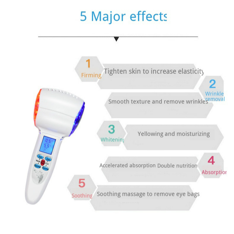 Face Care Device Hot Cold Hammer Skin Beauty Massager Cryotherapy Blue Photon Acne Treatment Lifting Rejuvenation Facial Machine