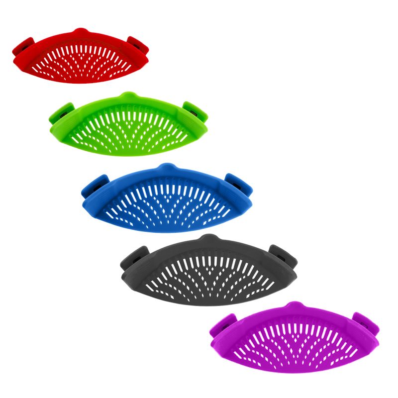 Silicone Colanders Kitchen Clip On Pot Strainer Drainer For Draining Excess Liquid Univers Draining Pasta Vegetable Cookware