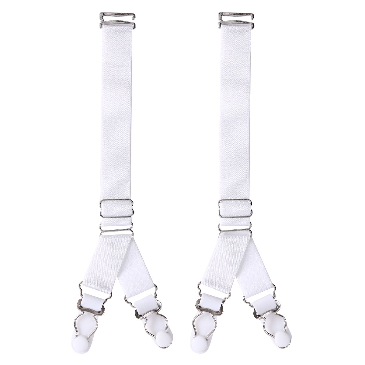 8 Styles Garment Hooks Suspenders Belt with Leather Polyester Elastic Clip-on Braces