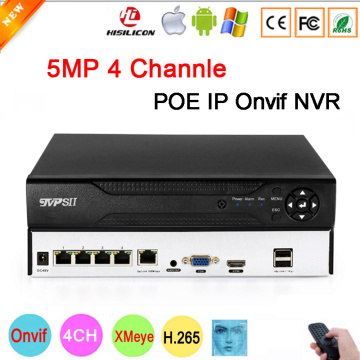 Remote Control Hi3536D XMeye Audio 48V Max 8TB H.265+ 5mp 4CH 4 Channel 9CH Face Detection Onvif IP POE CCTV DVR NVR