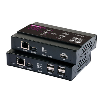 Mirabox HDMI KVM Extender 4K30HZ 4: 4: 4 over IP with USB2.0 Hub Low Latency 50ms Share a Switch with Other Network Device