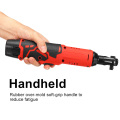 Electric Wrench 3/8" Cordless Ratchet 12V Rechargeable Scaffolding 65N.m Right Angle Wrench Tools with 2Pcs Battery Charger Kit