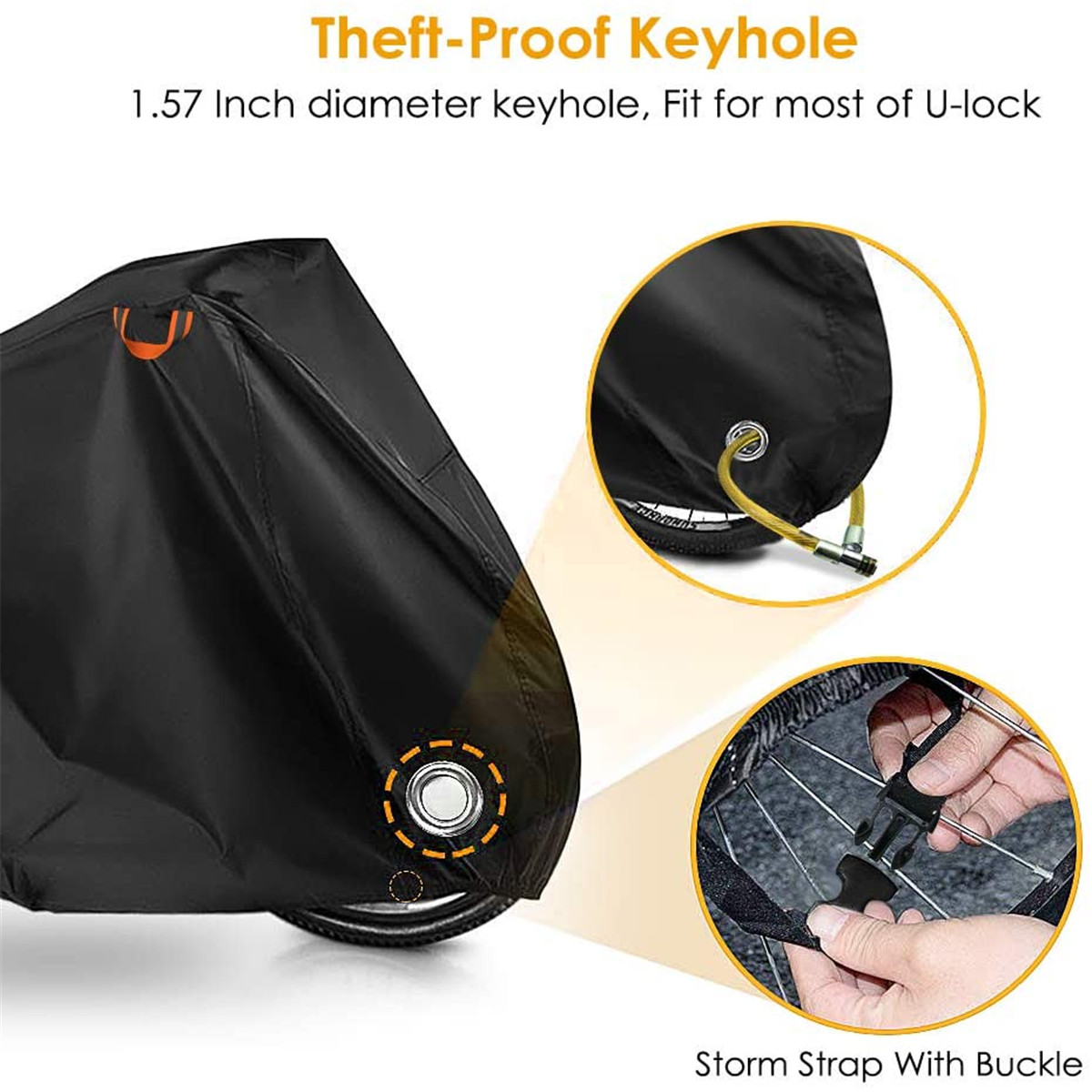 210T Waterproof Motorcycle Cover Dustproof Rain Snow UV Protector Cover For Motor Scooter Covers Outdoor Motorbike Bicycle Cover