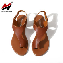 NAN JIU MOUNTAIN Flat Sandals PU Women's Shoes Summer Flats Comfortable Thong Sandals Plus Size 35-43