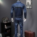 2 Men New Autumn Fashion Korean Slim Fit Denim Jackets And Jeans Casual Two piece Sets Brand Clothes Suits