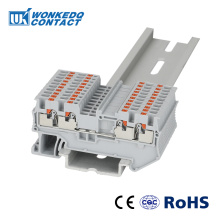 Din Rail Terminal Block PT 1.5-QUATTRO 4 Conductor Push In Spring Screwless Feed Through Wire Conductor 10pcs wire connector