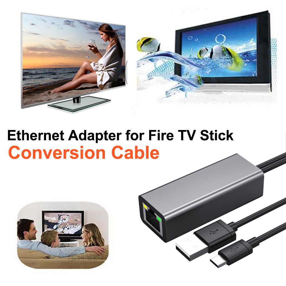 Ethernet Adapter For Fire TV Stick 480 Mbps Micro MICO USB 2.0 To RJ 45 100M Conversion Cable Micro 100M Network Card TV Stick