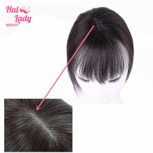 Halo Lady Beauty Clip In Human Fringe Hair Toupees Toppers Hide White Hair Straight Bangs Replacement Indian Hairpiece Non-Remy