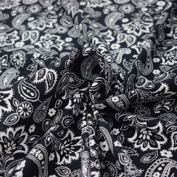 Black bottom paisley pure cotton fabric for dress shirt bazin riche getzner tissu telas por metro african tissus stoffen tela