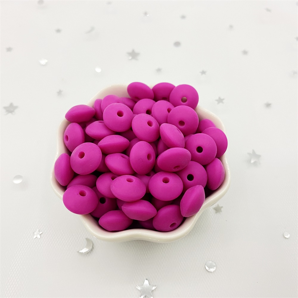 50pcs Lentil Silicone Beads 12mm Food Grade Rodent DIY Baby Pendant Necklace Baby Teether Charms Newborn Nursing Accessory