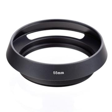 55mm Camera Lens Hood Metal Vented Screw-in Lente Protect For Canon Nikon Sony Leica Olympus Pentax