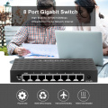 kebidumei 8-Port Gigabit Switch HUB LAN 10/100/1000Mbps Full-Duplex Gigabit Ethernet Desktop Network Switches