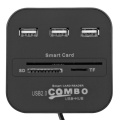 Portable USB SIM Smart Card Reader For Bank Card IC/ID EMV SD TF 3USB HUB MMC USB-CCID ISO 7816 CACDNIEATM IC SIMSDTF