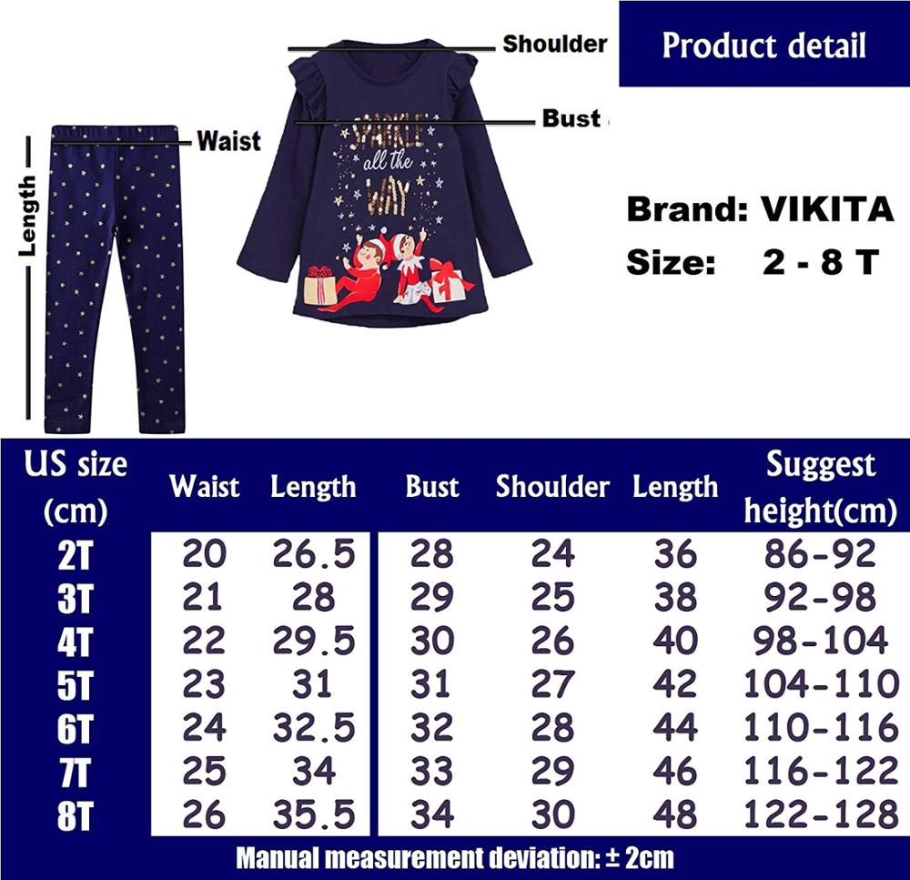 VIKITA Baby Girls Unicorn Cartoon Clothing Sets Long Sleeve T Shirts and Pants Trousers Kids Girls Children Casual Cotton Sets