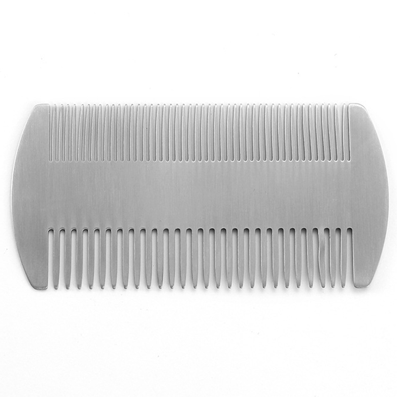 Dual Action Stainless Steel Edc Credit Card Size Comb Wallet Comb Pocket Comb Anti-Static Hair Comb Beard Mustache Comb For Man