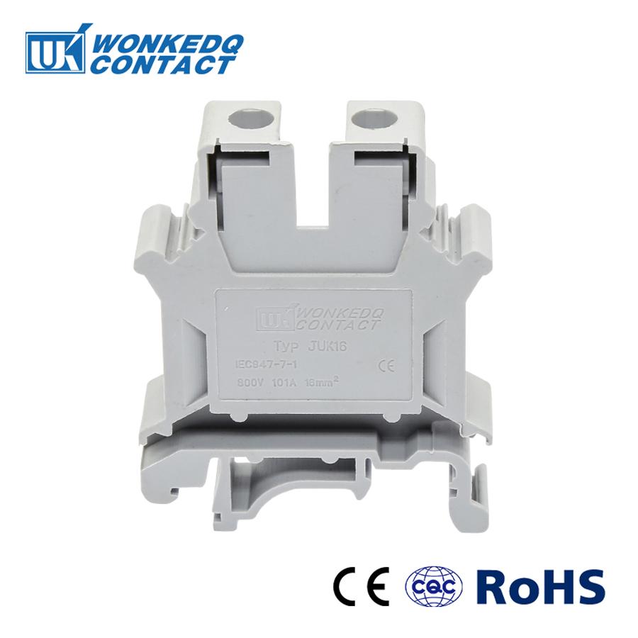 Din Rail Terminal Blocks 10Pcs UK-16 Universal Class Connector Screw Terminal UK16