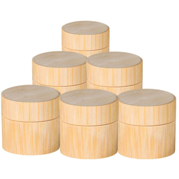 Household Round Bamboo Cream Bottle Women Cosmetic Jar Refillable Face Cream Lotion Storage Containers