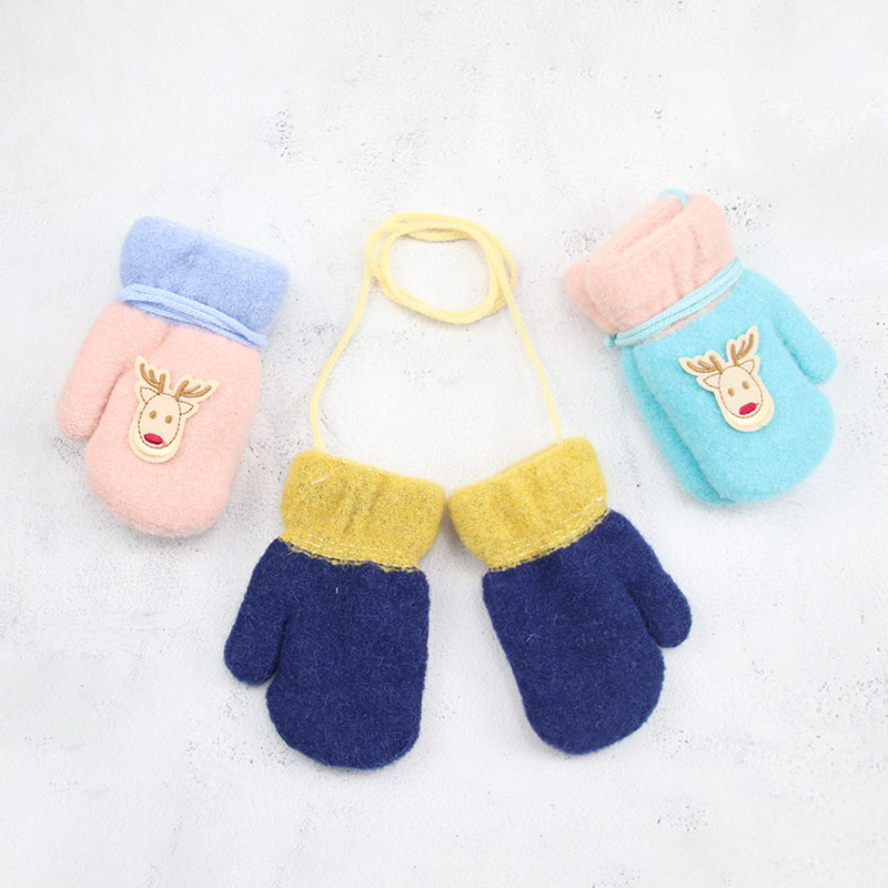 2-6 Years Gloves Winter Children Boy Mittens Girl Knitted Gloves Thick Warm Rope Full Finger Christmas Deer Mittens Kid Gloves