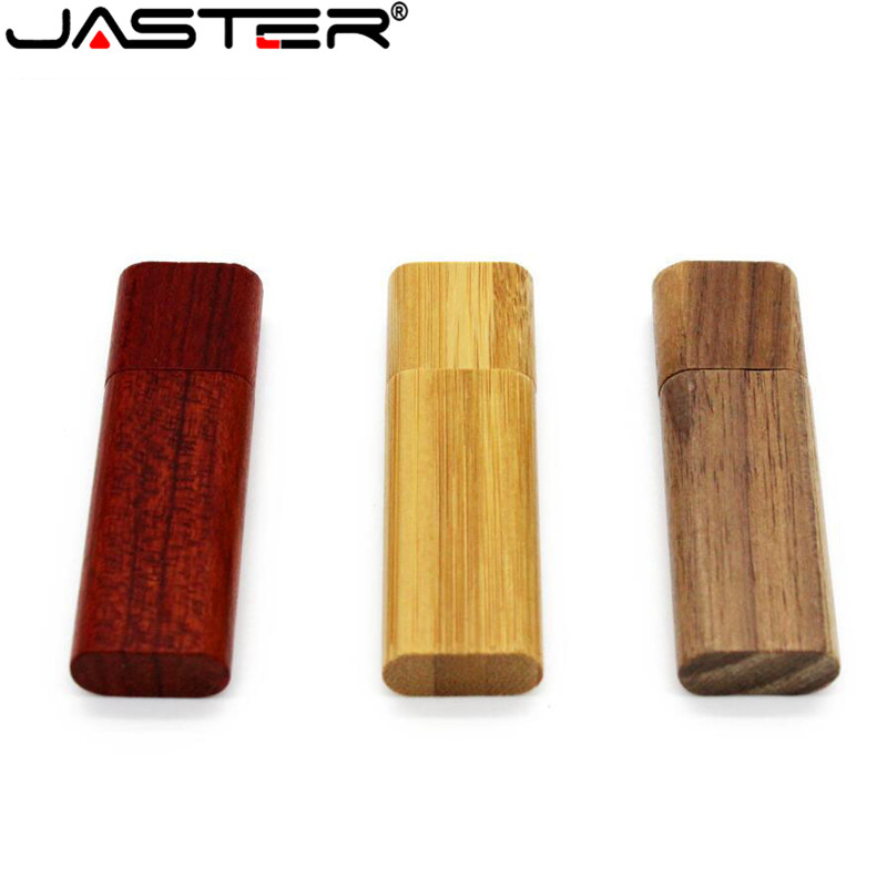 JASTER Wooden bamboo USB flash drive pen driver wood chips pendrive 4GB 8GB 16GB 32GB 64GB memory card USB Gift 1PCS free logo