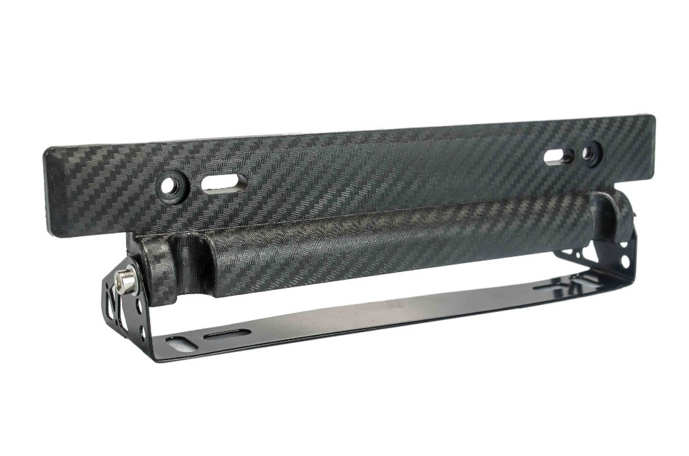 PQY - 30MM LENGTH Adjustable Carbon Fiber Look Bumber Plate , License plate frame PQY-LPF12