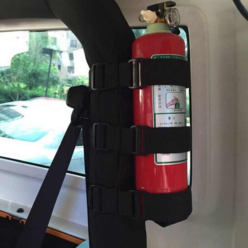 Nylon Bar Fire Extinguisher Holder Strap Safety Protection Kit for Jeep Wrangler TJ YJ JK
