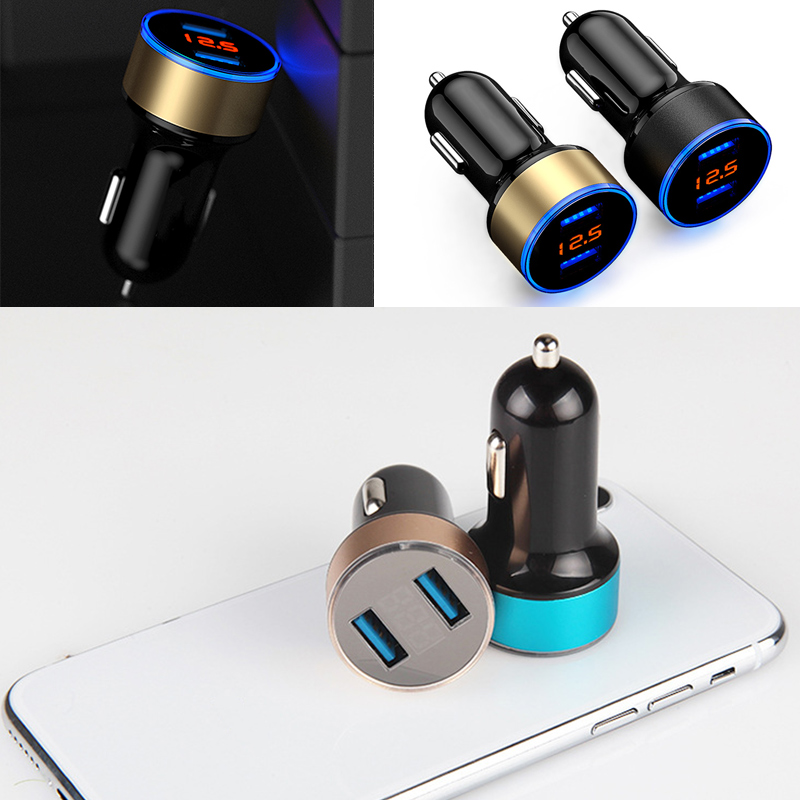 USB Car Cigarette Lighter Car Charger LED Display Cigarette Lighters Voltmeter Socket Splitter Cars Socket Splitter Auto Charger