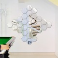 12PCs Geometric 3D Hexagon Mirror Wall Sticker Home Decor Enlarge Living Room Removable Safety Three Sizes DIY Wall Mirrors 1
