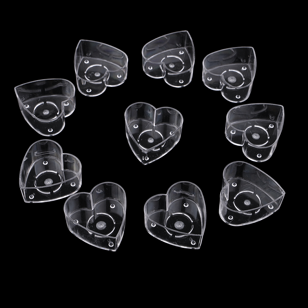 10 Pieces Heat-Resistant Clear Tea Light Container Cups Love Heart Candle Mold Handmade Wedding Decor Candles Craft Mold Tools