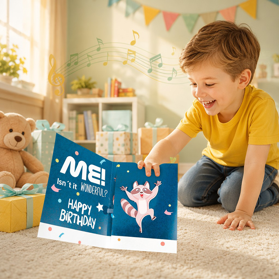 musical animal greeting card