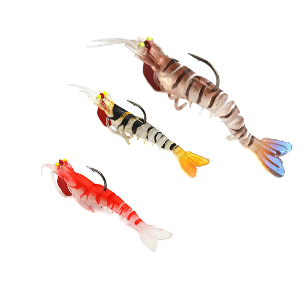 5cm/7cm/10cm TPR Soft Shrimp Fishing Lure Bionic Artificial Shrimp Bait With Lead Sea Fishings Tackle