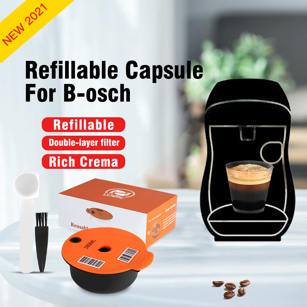 New Arrival Refillable Coffee Capsules Compatible With B 0sch Machine Tassim 0 Reusable Coffee Pod Crema Maker Eco-Friendly