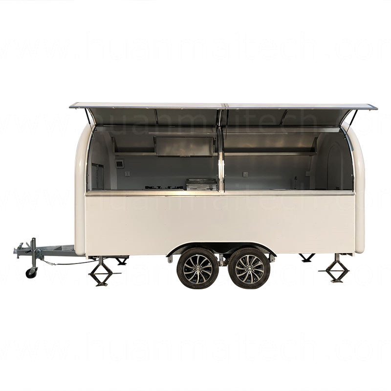 Mobile Food Truck Concession Food Trailer 400x200x240cm White