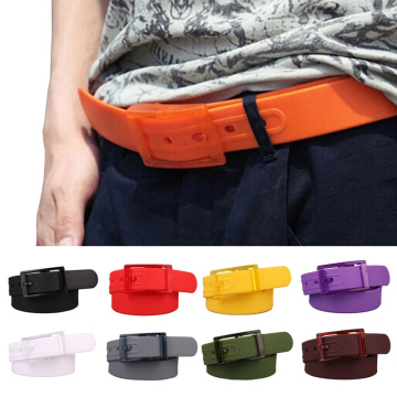 Candy Colors Jelly Rubber Plastic Buckle Belts Adjustable Unisex Women Men Silicone Belt Student Jeans Pants Straps Wristband