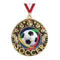 Crown's Soccer Medal With Antique Gold Finish