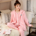 3PCS/Set Winter Thick Warm Cotton Padded Maternity Nursing Sleepwear Pajamas Clothes for Pregnant Women Pregnancy Sleep Lounge