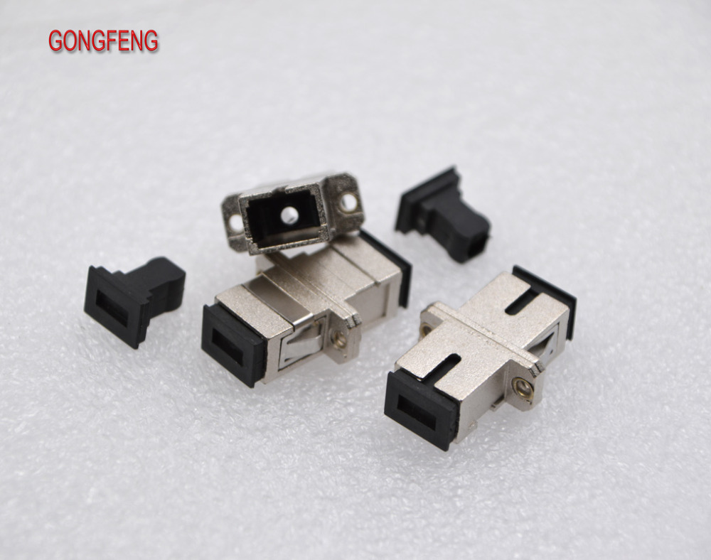 100PCS New Fiber Optic Adapter Connector Carrier-Class Metal Adapter SC-SC Flange Singlemode Simplex Coupler Special Wholesale