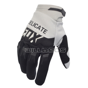 Delicate Fox Air Mesh Cycling Race Gloves Motorbike Motocross Street Moto Riding White Black Gloves